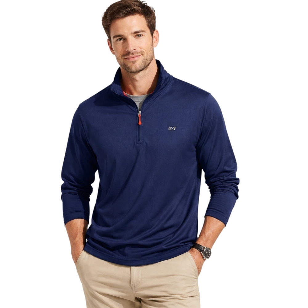 Vineyard Vines Performance Navy Quarter Zip Pullover Size L